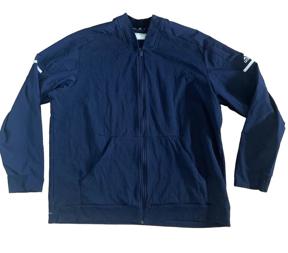 Adidas Men's Size 3XL Collegiate Navy Blue Full Zip Squad Bomber Jacket